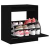 vidaXL Shoe Cabinet Black 60x42x69 cm Engineered Wood