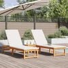 vidaXL Sun Lounger 2 pcs Brown 53 x 202 x 89cm Solid Acacia wood