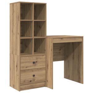 vidaXL Desk with Drawer with Shelf with Storage 2 pcs Artisan Oak