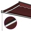vidaXL Manual Retractable Awning with LEDs Burgundy 400x300 cm