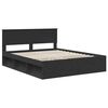 vidaXL Bed Frame with Headboard Black 160 x 200 cm Solid Pine Wood
