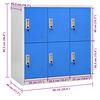 vidaXL Locker Cabinet Light Grey and Blue 90x45x92.5 cm Steel