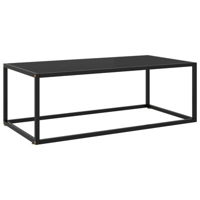 vidaXL Coffee Table Black with Black Glass 100x50x35 cm