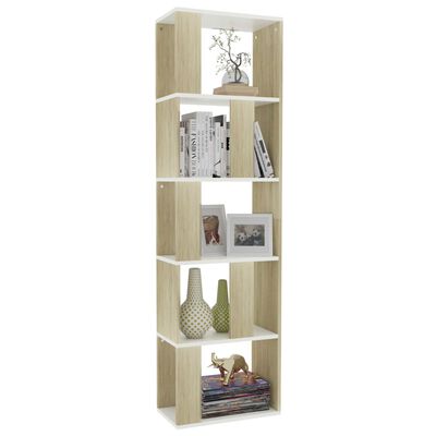 vidaXL Book Cabinet/Room Divider White and Sonoma Oak 45x24x159 cm Engineered Wood