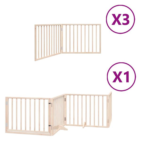 vidaXL Dog Gate with Door Foldable 10 Panels 800 cm Poplar Wood