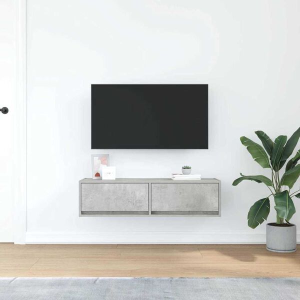 vidaXL TV Cabinet Concrete grey 100 x 31 x 25.5 cm Engineered wood