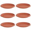 vidaXL Round Flower Tray 6 pcs Brick Red &Oslash; 21.5 x 2.5 cm Plastic