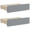 vidaXL Daybed with Trundle and Drawers Light Grey 90x190 cm Fabric