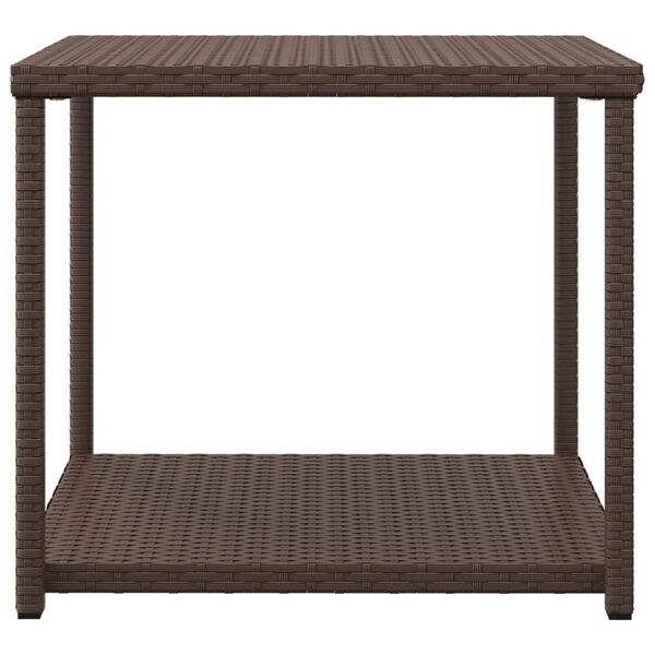 vidaXL Side Table Brown 55x45x49 cm Poly Rattan