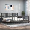 vidaXL Bed Frame without Mattress Grey 200x200 cm Solid Wood Pine