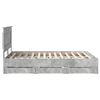 vidaXL Bed Frame with Drawer Concrete Grey 140 x 190 cm Engineer Wood