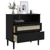 vidaXL Sideboard SENJA Rattan Look Black 80x40x80 cm Solid Wood Pine
