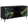 vidaXL TV Cabinet WIJHE 102 x 33 x 51 cm Black Oak Engineered Wood