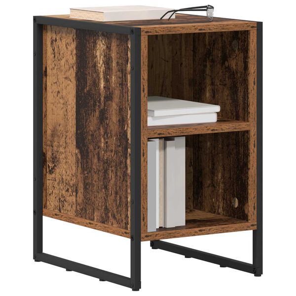 vidaXL Bedside Table Old Wood 39.5 x 30 x 50 cm Engineered Wood