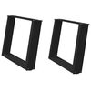 vidaXL Coffee Table Legs U-Shaped 2 pcs Black 70x(42-43) cm Steel