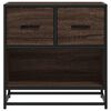 vidaXL Bedside Cabinet Brown Oak 60x31x60 cm Engineered Wood and Metal