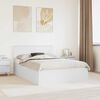 vidaXL Bed Frame with Headboard White 150 x 200 cm Engineered Wood