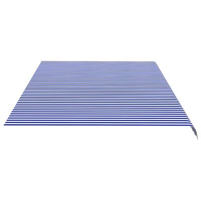 vidaXL Replacement Fabric for Awning Blue and White 6x3.5 m