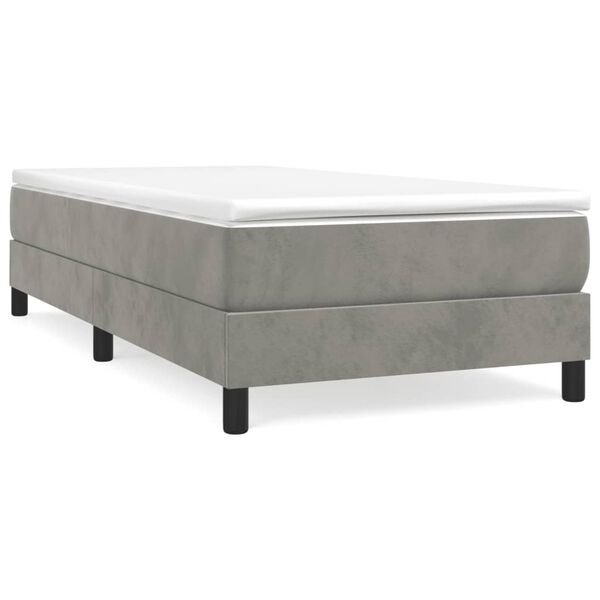 vidaXL Box Spring Bed Frame Light Grey Single Velvet (UK/IE/FI/NO only)