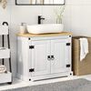 vidaXL Sink cabinet with Shelf White 73 x 33 x 60 cm Solid Pine Wood