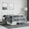 vidaXL Metal Bed Frame without Mattress with Footboard White 120x190cm