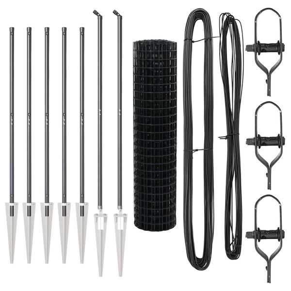 vidaXL Fence with Post Grey 1.2 x 10 m Steel and PVC