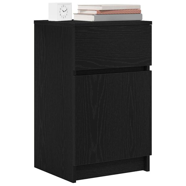 vidaXL Bedside Cabinet Black 39x35x65 cm Engineered Wood