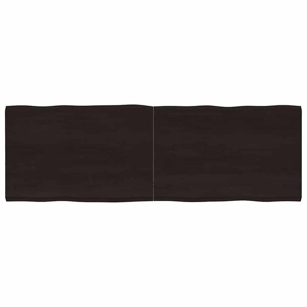 vidaXL Table Top Dark Brown 180x60x(2-4) cm Treated Solid Wood Live Edge