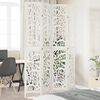 vidaXL Room Divider 4 Panels White Solid Wood Paulownia