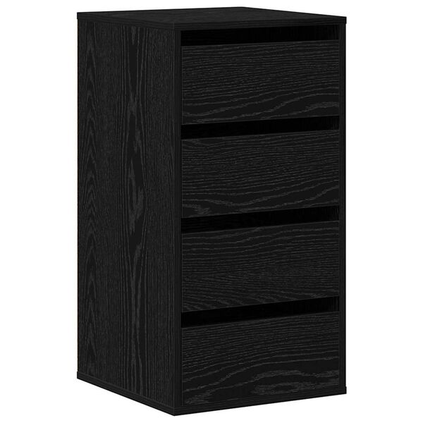 vidaXL Drawer Cabinet Black 40 x 41 x 76 cm Engineered Wood