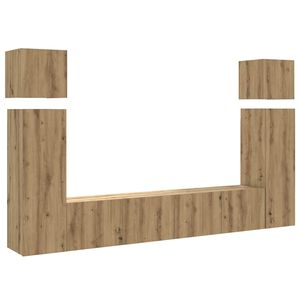 vidaXL 8 Piece TV Cabinet Set Wall-mounted Artisan Oak Engineered Wood