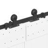 vidaXL Sliding Door Hardware Kit 305 cm Steel Black