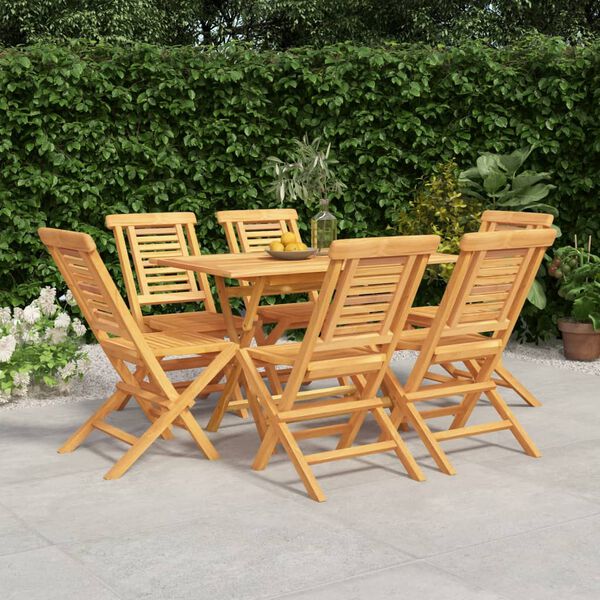 vidaXL 7 Piece Garden Dining Set Solid Wood Teak
