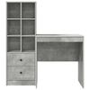 vidaXL Desk with Drawer 2 pcs Concrete Grey