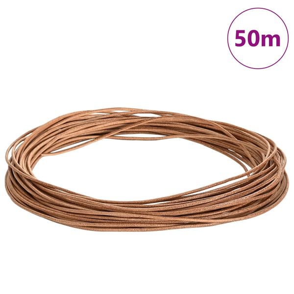 vidaXL Leather Cord Brown &Oslash;1 mm x 50 m Leather