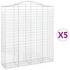 vidaXL Arched Gabion Baskets 5 pcs 200x50x220/240 cm Galvanised Iron