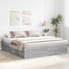 vidaXL Bed Frame without Mattress Grey Sonoma 180x200 cm Super King Super King Size