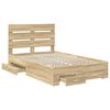vidaXL Bed Frame with Drawer Sonoma Oak 120 x 200 cm Engineered Wood