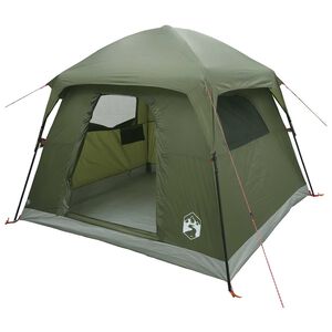 vidaXL Cabin Tent 4-Person Olive Green Polyester and Steel