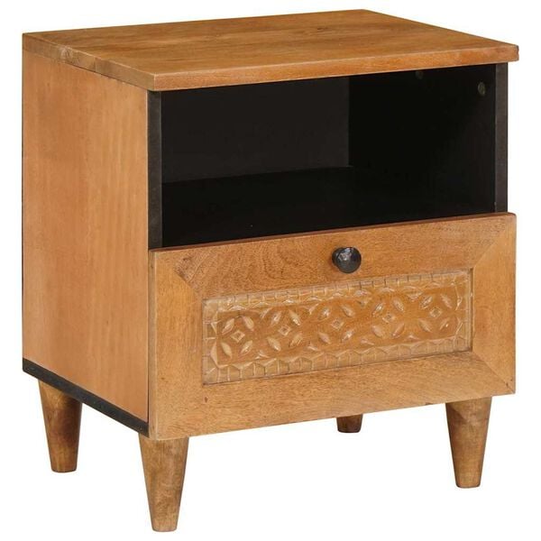 vidaXL Bedside Cabinet with Drawer 2 pcs Light Brown 40 x 33 x 46 cm