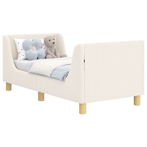 vidaXL Toddler Bed Frame with Headboard Cream 70 x 140 cm Sheep Fabric