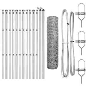 vidaXL Hexagonal Fence Ground Fix 25 x 0.6 m Galvanised Steel Silver