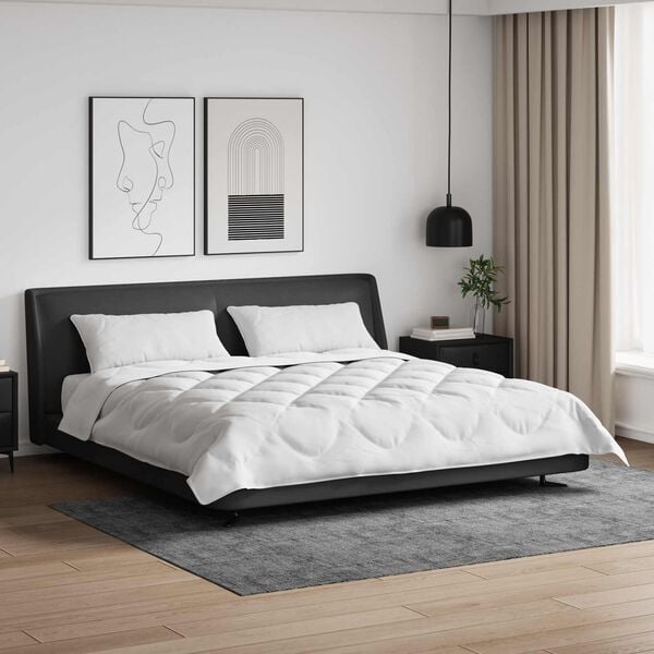 vidaXL Duvet with Pillow 3 pcs White Microfibre