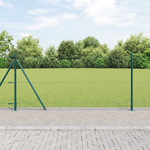 vidaXL Fence Post Green 50 x 0.8 m (36 mm mesh) Steel and PVC