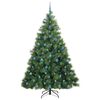 vidaXL Artificial Christmas Tree with 300 LEDs Green 210 cm PE and PVC