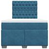 vidaXL Box Spring Bed with Mattress Blue 120x190 cm Small Double Velvet