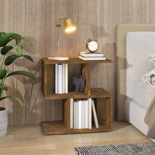 vidaXL Bedside Cabinet Smoked Oak 50x30x51.5 cm Engineered Wood