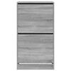 vidaXL Shoe Cabinet with 2 Flip-Drawers Grey Sonoma 60x42x108 cm