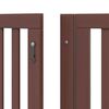 vidaXL Dog Gate with Door Foldable 8 Panels Brown 640 cm Poplar Wood