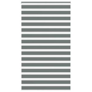 vidaXL Zebra Blind Dark Grey 125x200 cm Fabric Width 120.9 cm Polyester